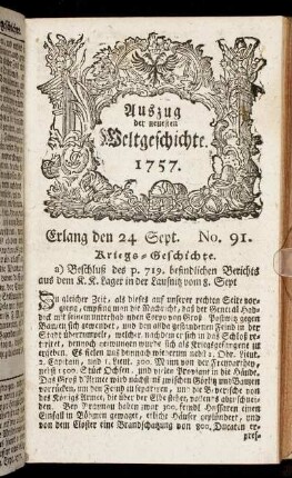 No. 91. Erlang den 24 Sept. 1757.
