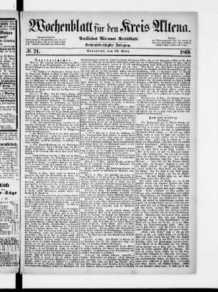 Wochenblatt für den Kreis Altena : amtliches Altenaer Kreisblatt