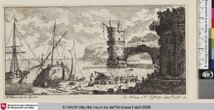 [Hafenansicht; Oblong view of a harbour]