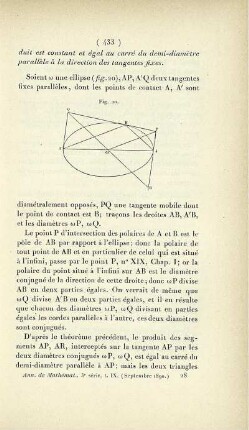 Étude géométrique des propriétés des coniques d'après leur définition. [Fortsetzung]