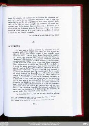 VIII Bouchers