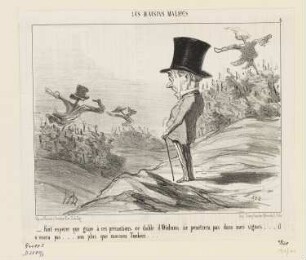 Faut espèrer que grace à ces précautions..., Blatt 4 der Folge "Les Raisins malades“, in: "Le Charivari", Paris 1853