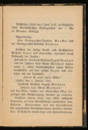 [Zum Testament gehörende Schriftstücke]