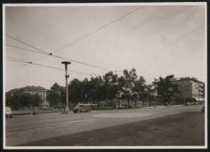 Stadthalle (auch: Mercatorhalle), Duisburg: Blick auf Baugrundstück von Königstraße