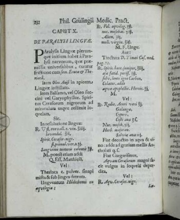 Caput X. De Paralysi Linguæ.