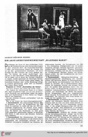 N.F. 11.1931: Ein Jahr Arbeitsgemeinschaft "Bildende Kunst"