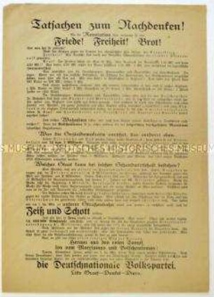 Aufruf der Deutschnationalen Volkspartei zur Reichstagswahl 1920