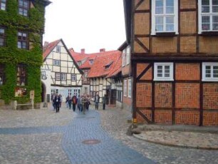 Quedlinburg - Finkenherd : Touristengruppe am Finkenherd, aufgenommen in Quedlinburg am 27. April 2014. Foto Uwe Gerig