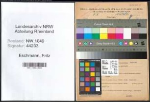 Entnazifizierung Fritz Eschmann , geb. 05.10.1905 (Kaufmaennischer Angestellter)