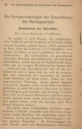 Die Symptomatologie der Krankheiten des Harnapparates