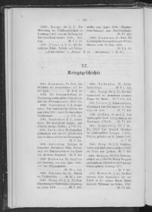XX. Kriegsgeschichte.