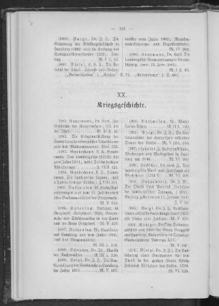 XX. Kriegsgeschichte.