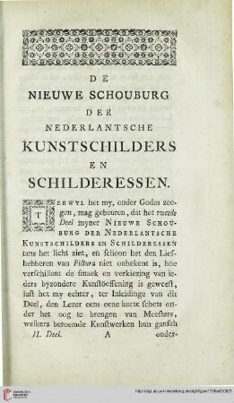 De nieuwe Schouburg der nederlantsche kunstschilders en schilderessen