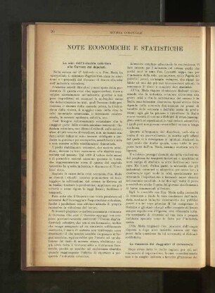 Note Economiche E Statistiche.