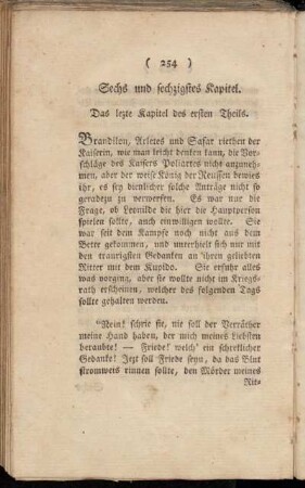 Sechs und sechzigstes Kapitel. Das lezte Kapitel des ersten Theils.