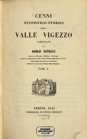 Cenni statistico-storici della valle Vigezzo, 1