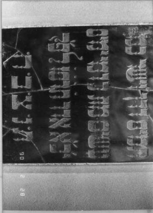 Grabstein 54 (Index: 100114898) Material: Sandstein und polierter Granit Zustand: Stele verrutscht, Texttafel mehrfach zerbrochen und repariert Maße HxBxT: 263x71x36 cm Beschreibung: Ädikula mit gestuftem Sockel auf Rustikasockel, eingezogener Spitzgiebel mit Akroteren und Laubdekor, eingesetzte Texttafel: Grabstein 54C