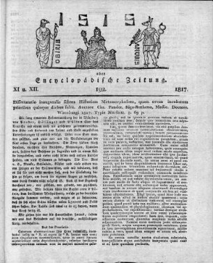 Dissertatio inauguralis sistens Historiam Metamorphoseos, quam ovum incubatum prioribus quinque diebus subit / Auctore Chr[istianius] Pander, Riga-Rutheno, Medic. Doctore. - Wirceburgi : Nitribitt, 1817