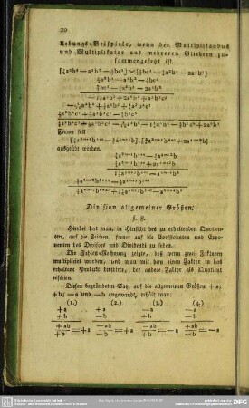 Division allgemeiner Größen
