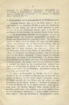 V. Rettungshäuser und Erziehungsanstalten für Nichtkonfirmierte