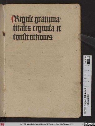 Regule grammaticales regimi[n]a et constructiones