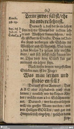 Was man lernen und studieren soll?