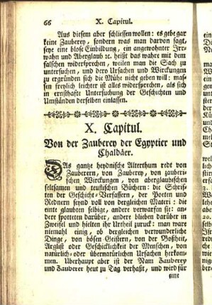 X. Capitul. Von der Zauberey der Egyptier und Chaldäer.