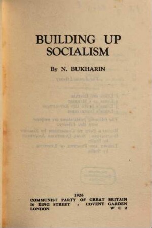 Building up socialism
