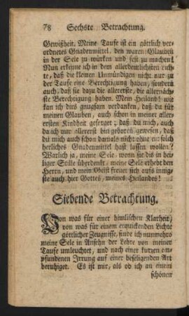 Siebende Betrachtung