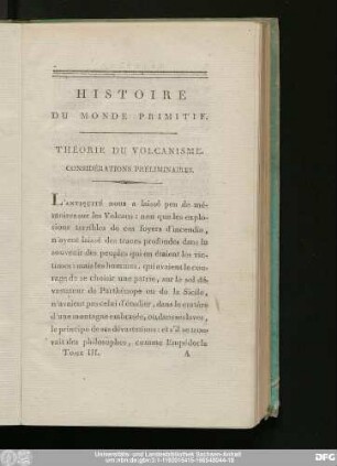 Théorie Du Volcanisme. Considérations Préliminaires.