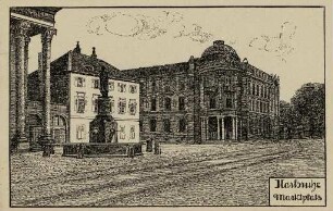 Postkartenalbum mit Motiven von Karlsruhe. "Karlsruhe. Marktplatz"