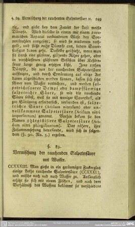 §. 89. Vermischung der rauchenden Salpetersäure mit Wasser