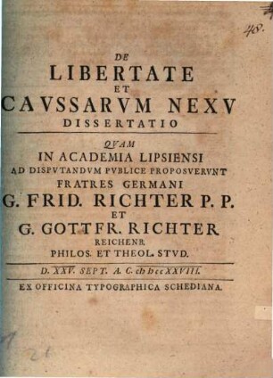 De libertate et caussarum nexu