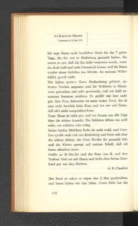 An Karoline Herder Darmstadt, den 3. Mai 1776