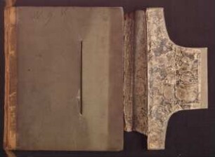 Skizzenbuch & Vorderdeckel & Außenseite & mit geöffneter Lasche