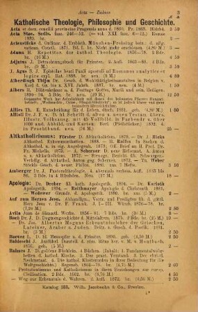 Antiquarischer Katalog. 133. 1895
