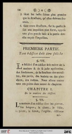 Premiere Partie: Tout édifice doit être solide