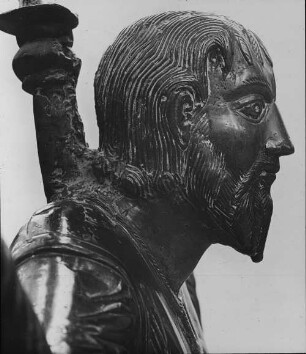 Erfurt, Dom Beatea Mariae Virginis (Marienkirche), Leuchterträger, sog. Wolfram (Bronze), Kopf