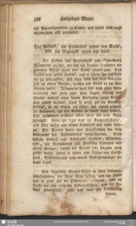 Der Arsenik, ein Heilmittel gegen den Krebs, und ein Gegengift gegen sich selbst