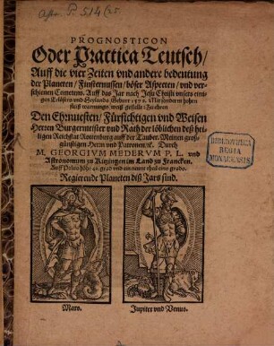 Prognosticon : oder Praktica Teutsch auff das Jar 1579