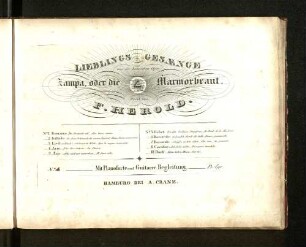 No. 4: Lieblings-Gesaenge aus der komischen Oper Zampa oder die Marmorbraut