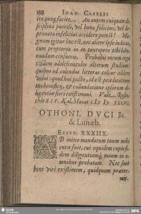 Othoni, Duci Br. & Lunaeb. Epist. XXXIIX.