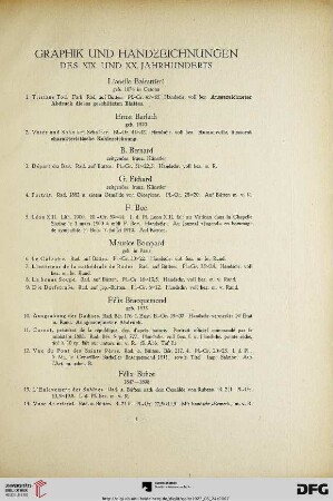 Graphik und Handzeichnungen des XIX. und XX. Jahrhunderts (Nr. 1-223)