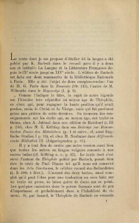 Étude linguistique sur une version de la légende de théophile