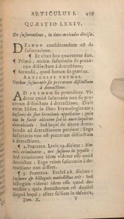 Quaestio LXXIV. De susurratione, in duos articulos divisa.