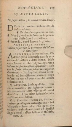 Quaestio LXXIV. De susurratione, in duos articulos divisa.