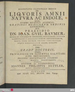 Dissertatio inavgvralis medica de liqvoris amnii natvra ac indole