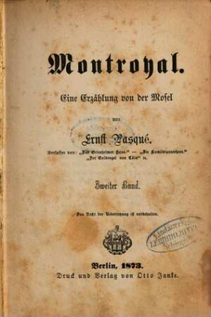 Montroyal : eine Erzählung von der Mosel, 2. Dornröschen