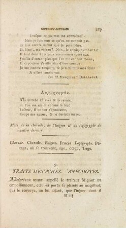 9. Traits Détachés Anecdotes