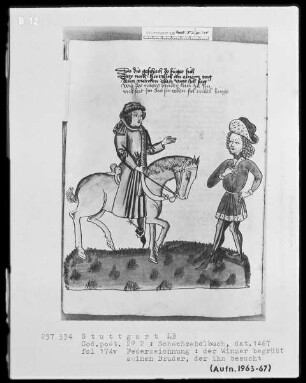 Schachzabelbuch des Konrad von Ammenhausen — Der Winzer erfährt, daß sein Weinberg nochmal trägt, Folio 174verso